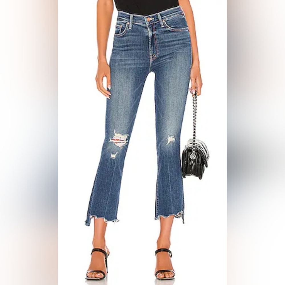 Mother The Insider Crop Step Chew Dancing On Coals Women's Blue Jeans Size 26